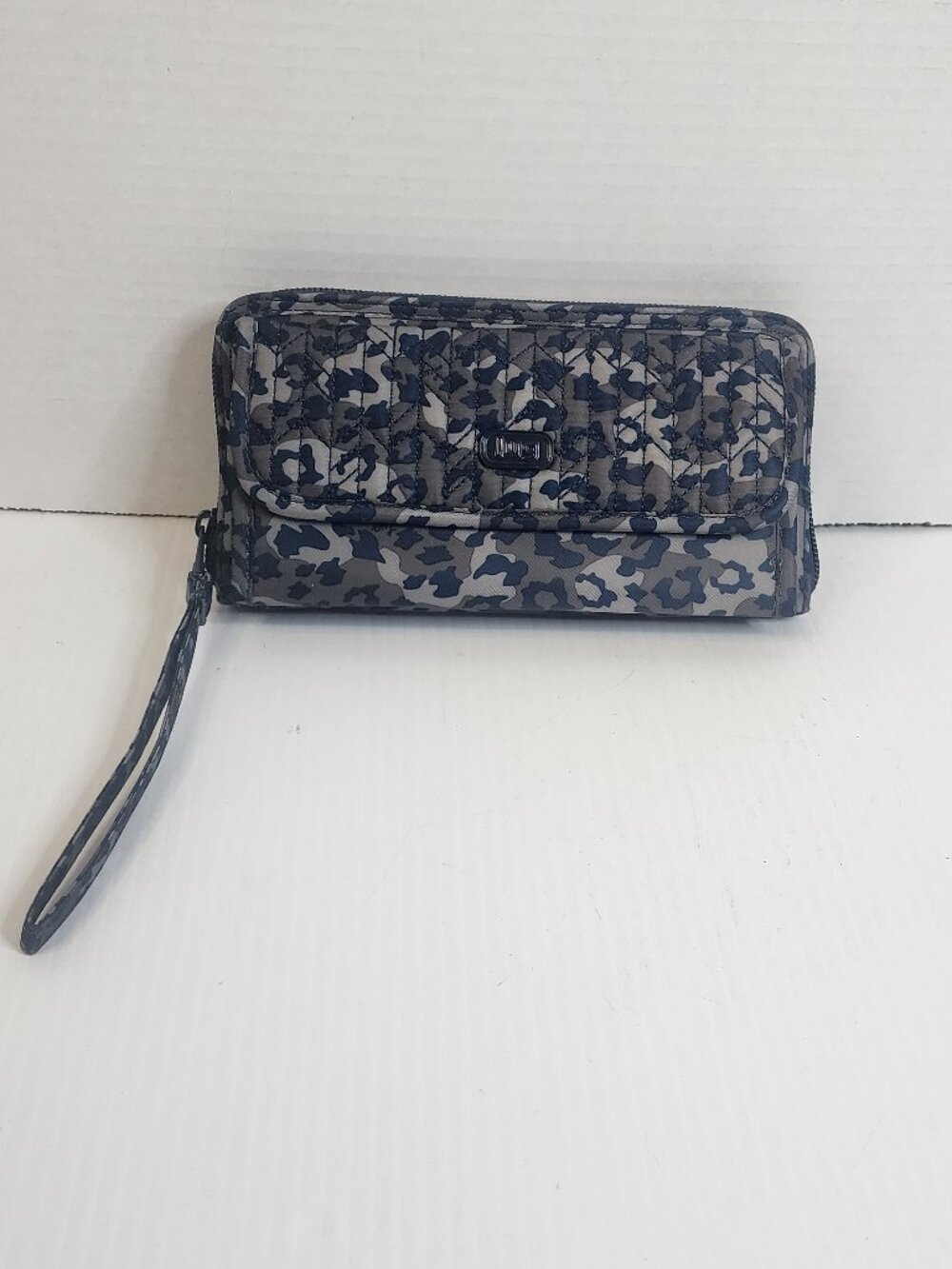 Lug Kickflip Convertible Wristlet Wallet Crossbody Bag Blue Gray Camo